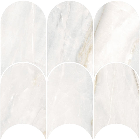 Noble Pallido Arch Mosaic Polished Tile