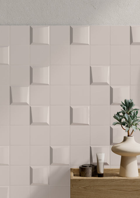 Noelle Reese 4x4 Angled 3D Matte Ceramic Tile
