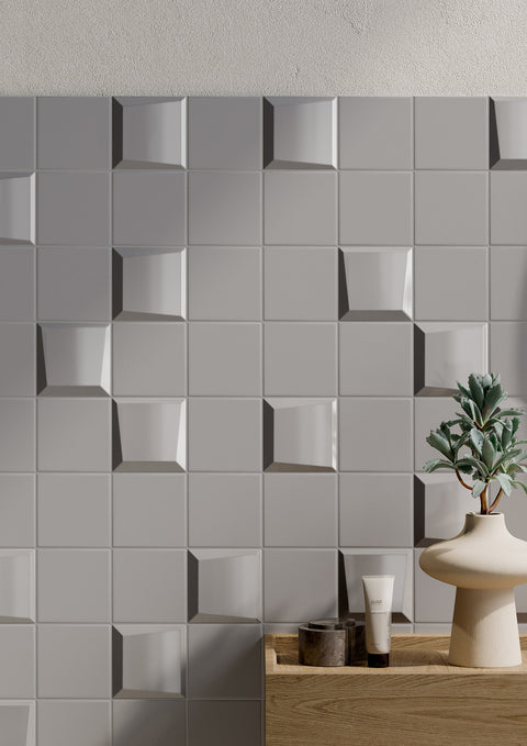 Noelle Maevory 4x4 Angled 3D Matte Ceramic Tile