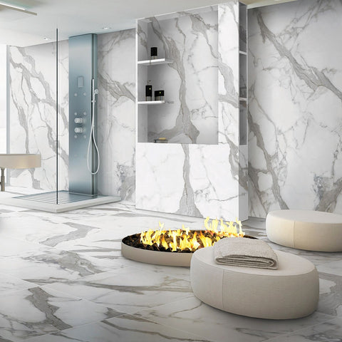 Smooth Operator Arabescato 48x110 Porcelain Slab