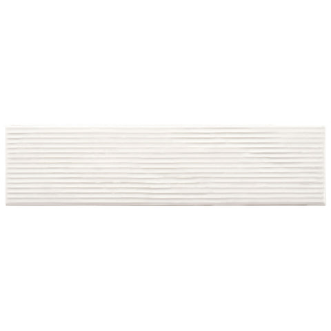 Groove Swing White 3x12 Porcelain Subway Tile