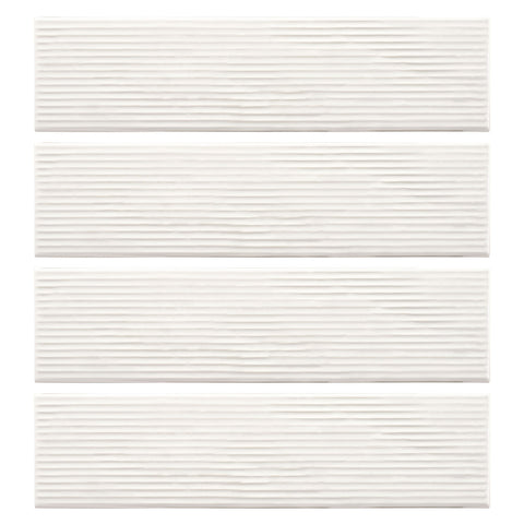 Groove Swing White 3x12 Porcelain Subway Tile