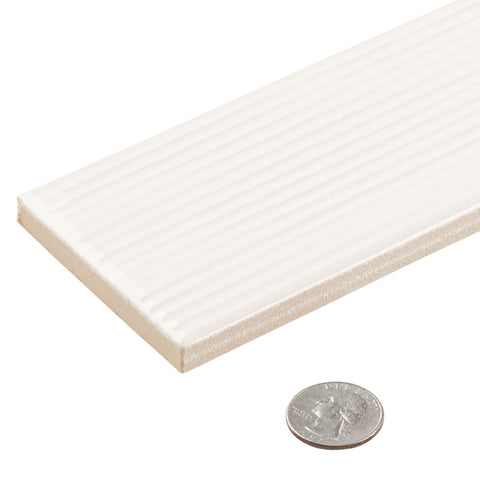 Groove Swing White 3x12 Porcelain Subway Tile