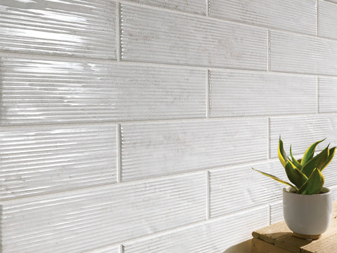 Groove Rhythm Ice 3x12 Porcelain Subway Tile