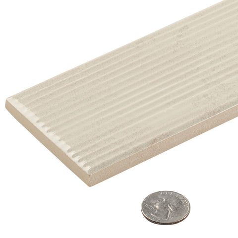 Groove Funk Beige 3x12 Porcelain Subway Tile