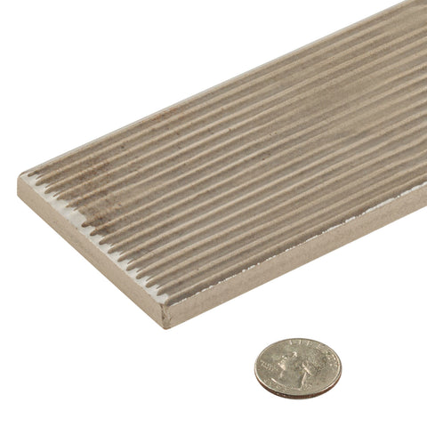 Groove Beat Brown 3x12 Porcelain Subway Tile