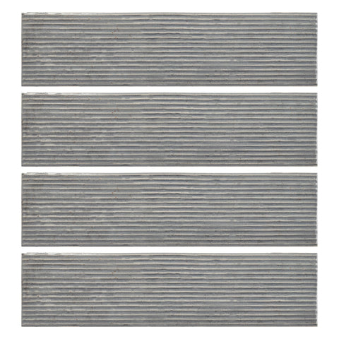 Groove Jam Grey 3x12 Porcelain Subway Tile