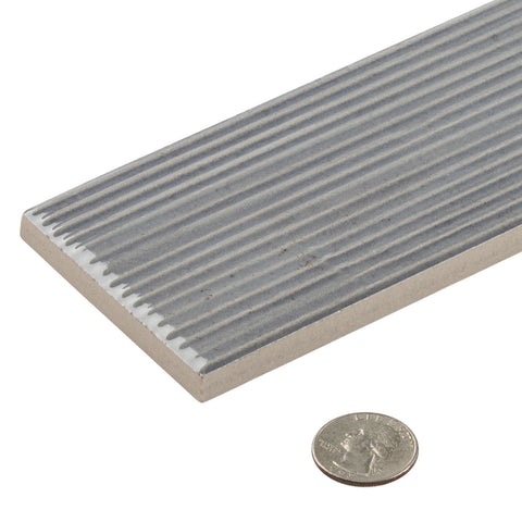 Groove Jam Grey 3x12 Porcelain Subway Tile