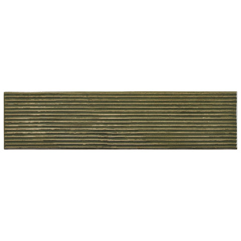 Groove Bass Green 3x12 Porcelain Subway Tile