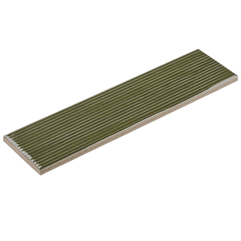 Groove Bass Green 3x12 Porcelain Subway Tile