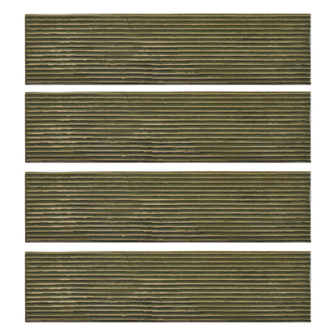 Groove Bass Green 3x12 Porcelain Subway Tile