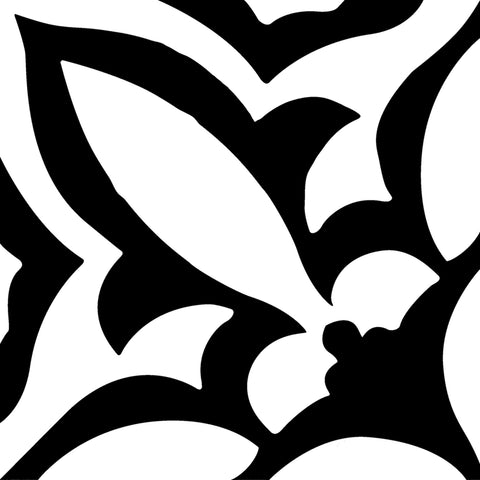 Retro Neuve Fleur Noir 8x8 Porcelain Tile