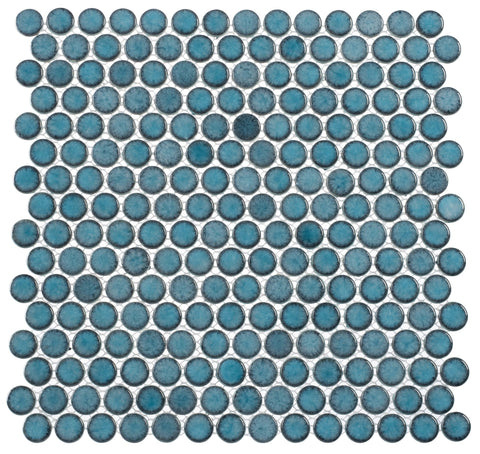 Greenwich Lafayette Blue 3/4" Penny Round Mosaic