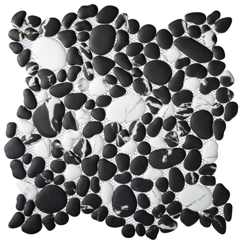 Vista Chino Pepper Folia 12x12 Glass Pebble Mosaic