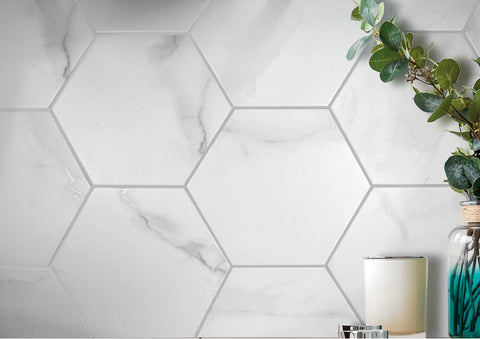 Bismarck Palmer Oley Finesse 8x9 Porcelain Hexagon Tile