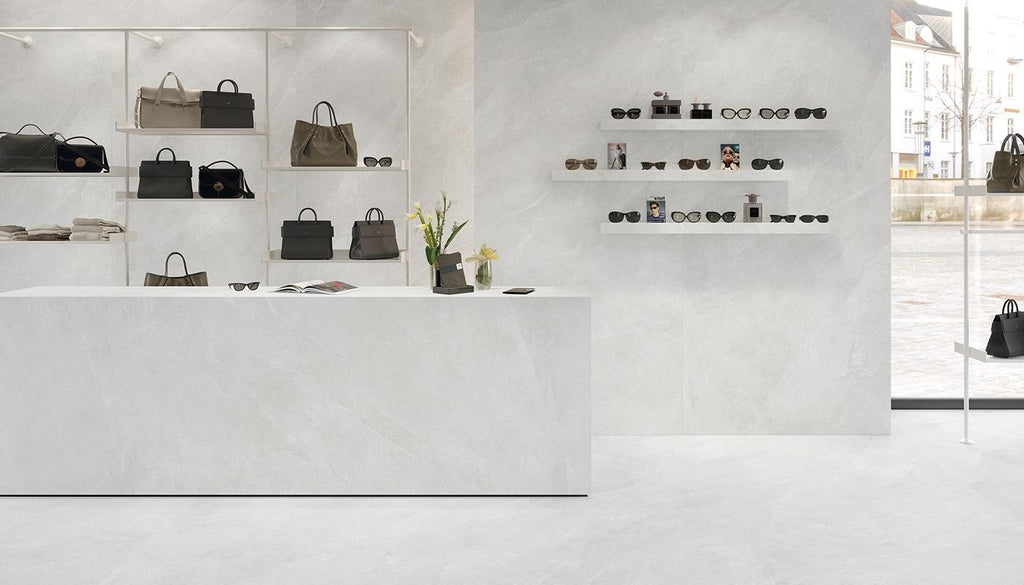 Smooth Operator Snow Slate 48x110 Porcelain Slab – Glazzio Surfaces