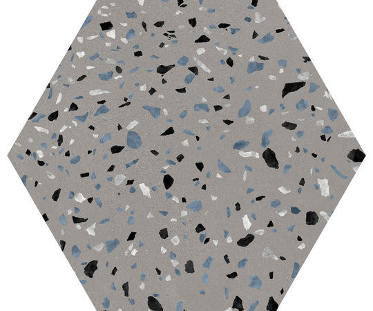 Abstract Gray 8x9 Porcelain Hex