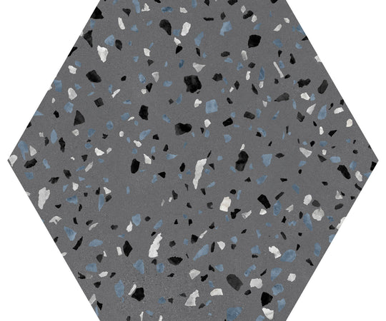 Abstract Graphite 8x9 Porcelain Hex