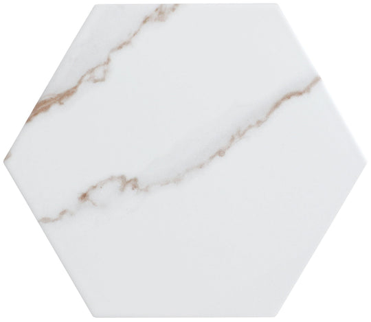 Bismarck Palmer Ghost White 8x9 Porcelain Hexagon Tile