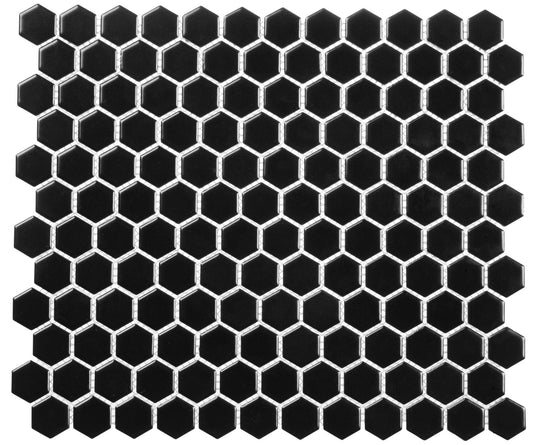 Freedom Avenue Pitch Raven 3/4" Hexagon Matte Mosaic
