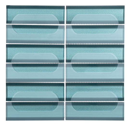 Jetson Moda Barbera Teal 2X6 Glass Mosaic