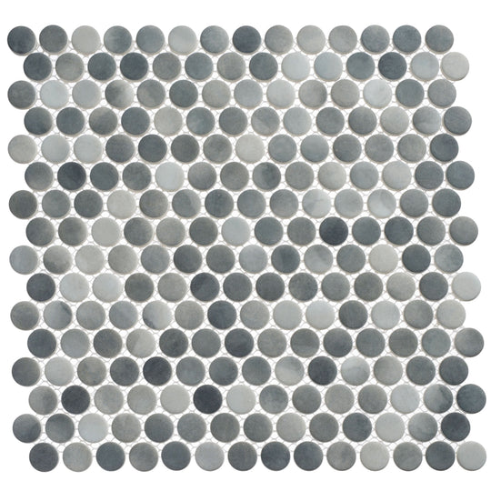 Polka Dots Ombre Reef Penny Round Glass Mosaic