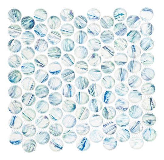 Spheres World Splash Penny Round Mosaic