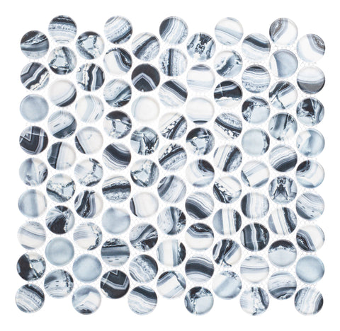 Spheres Blueberry 12x12 Penny Round Mosaic