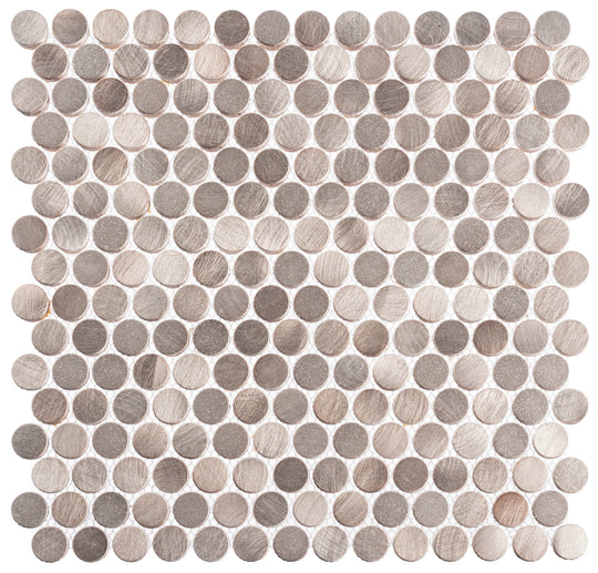 Urban Jungle Truffle Corner 12x12 Penny Round Mosaic